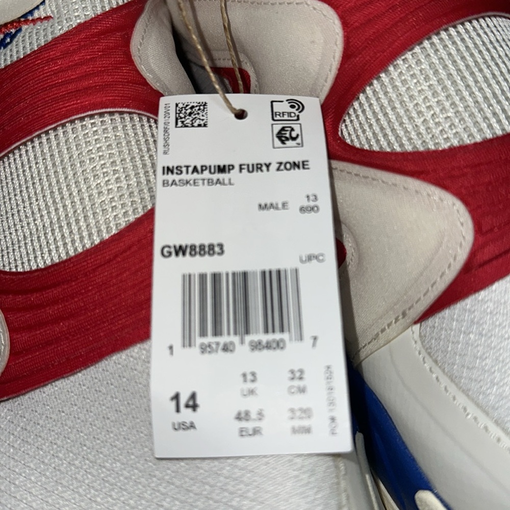 REEBOK INSTAPUMP FURY ZONE BASKETBALL NEW, size 14, very comfy, last one! GW8883 - Picture 2 of 6